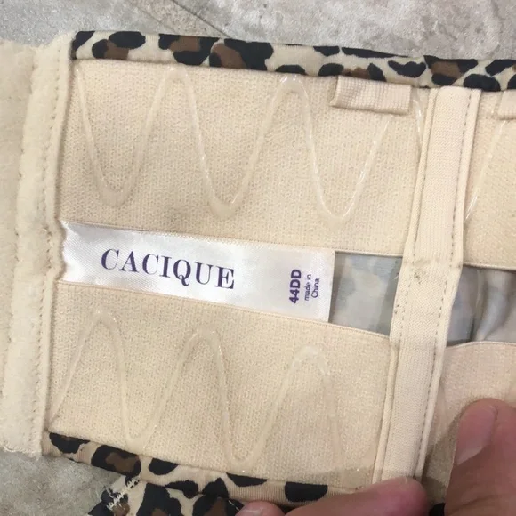 Cacique Cheetah Strapless Bra with Wire Size 44DD - Picture 6 of 13